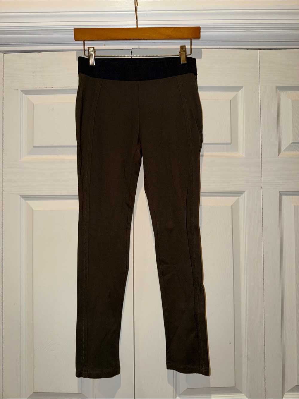 Talbots Dark Olive Green Ponte Knit Pull-On Pants